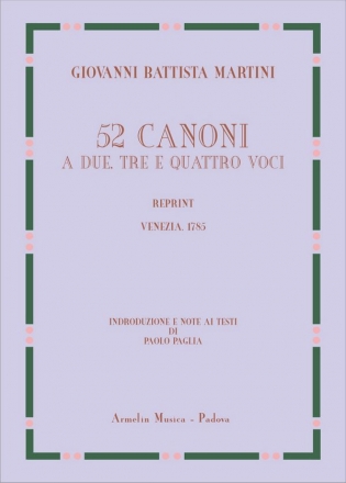 Martini, Giovanni Battista 52 Canoni a 2, 3, 4, voci