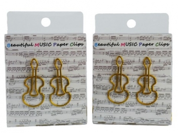 Broklammer Violine golden 4 cm (Set mit 15 Stck)