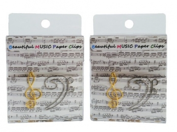 Broklammer Violinschlssel gold und Bassschlssel silber 3 cm  (Set mit 12 Stck)