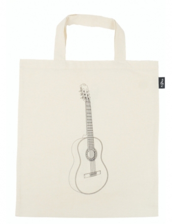 Tragetasche Gitarre creme (beidseitig bedruckt) 40 x 37 cm