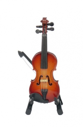 Violine 8cm mit Bogen, Standfu und Geschenkbox