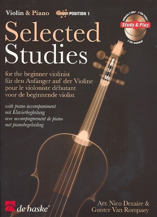 Selected studies vol.1 (+2CDs) for violin and piano for the beginner violinist