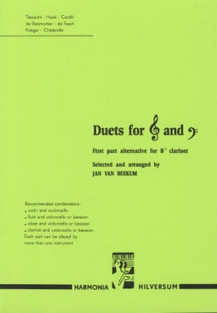 Duets for descant and bass clef Instruments (1st parts alternative for clari score