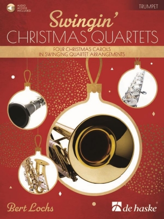 Swingin' Christmas Quartets (+Online-Audio) for 4 trumpets score and parts