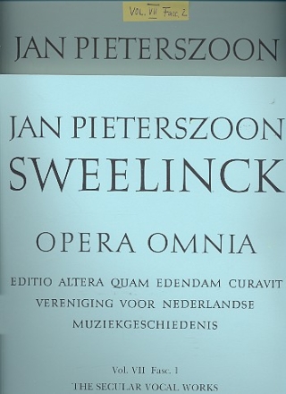 Opera omnia vol.7 fasc.1+2 (set) The secular vocal works and miscellanea in 2 volumes