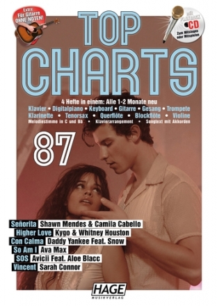 Top Charts 87 (+CD): fr C-und B-  Instrumente, Klavier, Gitarre, Songtexte mit Akkorden