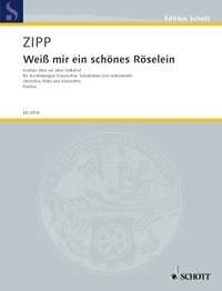 Wei mir ein schnes Rselein fr Frauenchor (SMezA) mit Solostimme, Flte, Klarinette und Streicher Partitur