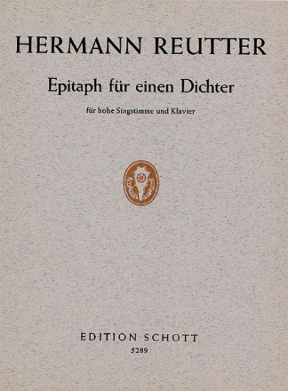 Epitaph fr einen Dichter fr hohe Singstimme und Klavier