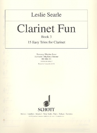 Clarinet Fun vol.3 fr 3 Klarinetten und Harmonie/Rhythmusinstrument Harmonie- / Rhythmusstimme