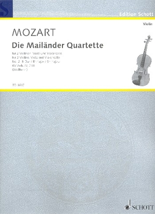 Mailnder Quartett B-Dur Nr.2 KV Anh.4,211 fr Streichquartett Stimmen