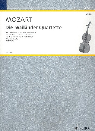 Die Mailnder Quartette KV Anh. 211 fr Streichquartett Stimmensatz