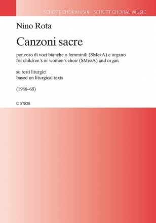 Canzoni sacre fr Frauenchor (Kinderchor) und Orgel Partitur (it)