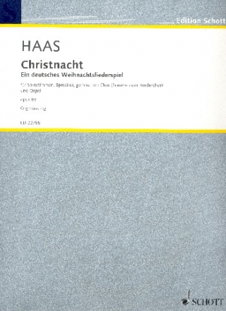 Christnacht op.85 fr Soli, gem Chor und Orgel (Kammerorchester) Orgel-Partitur