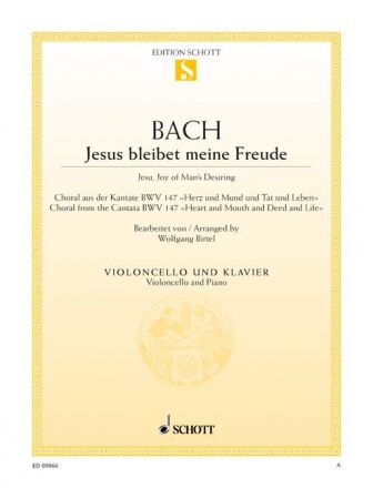 Jesus bleibet meine Freude BWV147 fr Violoncello und Klavier