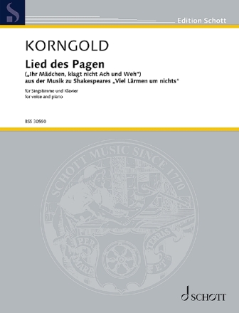 Korngold, Erich Wolfgang, Lied des Pagen op. 11 fr Gesang und Klavier