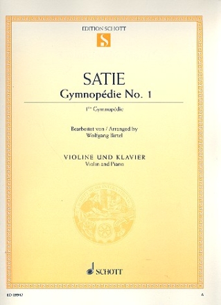 Gymnopdie Nr. 1 fr Violine und Klavier