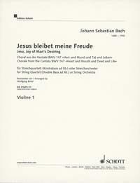 Jesus bleibet meine Freude BWV147 fr Streichquartett (Streichorchester) (Kontrabass ad lib) Violine 1