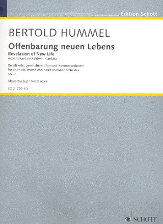 Offenbarung neuen Lebens op.8 fr Alt, gem Chor und Kammerorchester Klavierauszug (dt/en)