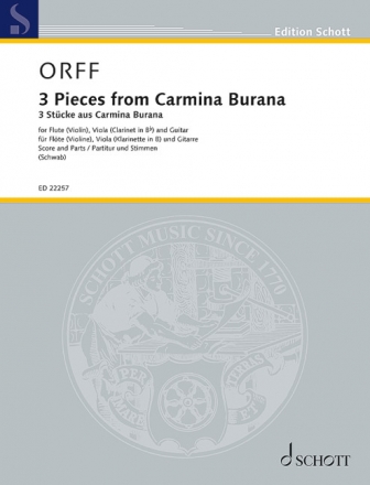 3 Stcke aus Carmina Burana fr Flte (Violine), Viola (Klarinette) und Gitarre Partitur und Stimmen