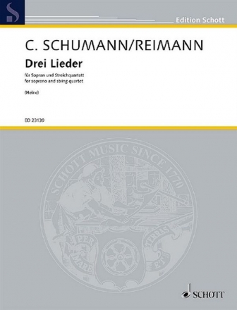 3 Lieder fr Sopran und Streichquartett Partitur und Stimmen