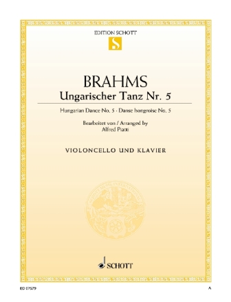 Brahms, Johannes, Ungarischer Tanz Nr. 5 fr Violoncello und Klavier Einzelausgabe