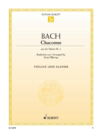 Bach, Johann Sebastian, Chaconne fr Violine und Klavier Einzelausgabe