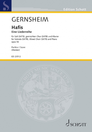 Hafis fr Soli, gem Chor und Klavier Partitur (zugleich Spielpartitur)