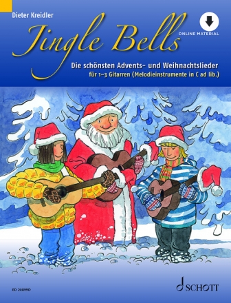 Jingle Bells (+Online Audio) fr 1-3 Gitarren (Melodieinstrumente in C ad lib) Spielpartitur