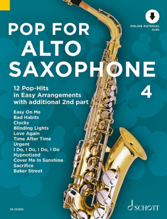 Pop for Alto Saxophone Band 4 (+Online Audio) fr 1-2 Altsaxophone (mit Texten und Akkorden) Spielpartitur