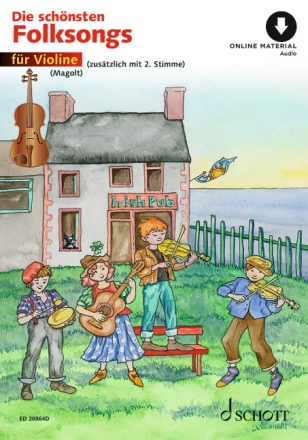 Die schnsten Folksongs (+Online Audio) fr 1-2 Violinen Spielpartitur