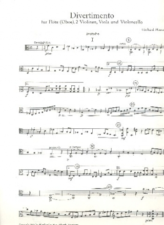 Divertimento Fr Flte (Oboe), 2 Violinen, Viola und Violoncello Viola