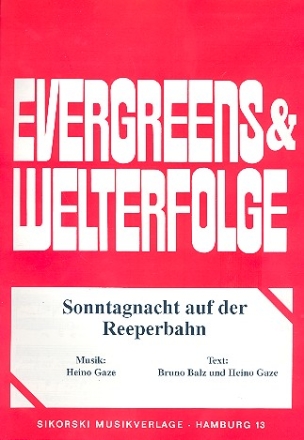 Sonntagnacht auf der Reeperbahn: fr Klavier/Gesang/Gitarre