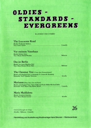 Oldies Standards Evergreens Band 26: fr Klavier und Combo Klavierpartitur und Stimmen