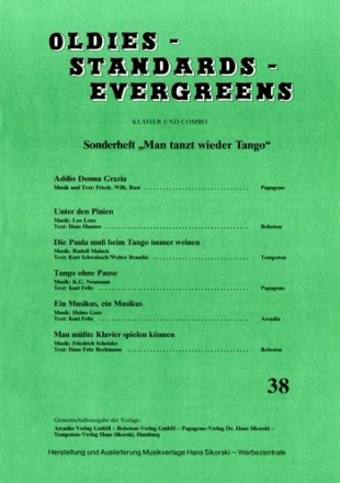 Oldies Standards Evergreens Band 38: fr Klavier und Combo Klavierpartitur und Stimmensatz