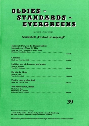 Oldies Standards Evergreens Band 39: fr Klavier und Combo Klavierpartitur und Stimmensatz