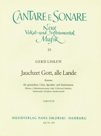 Jauchzet Gott, alle Lande fr gem Chor, Sprecher und Instrumente Partitur