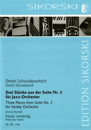 3 Stcke aus der Suite Nr.2 fr Jazzorchester fr Klavier zu 4 Hnden  Spielpartitur