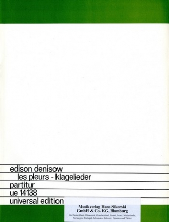 Les Pleurs (Klagelieder) fr Sopran, 3 Schlagzeuger und Klavier nach russischen Volksdichtungen Studienpartitur