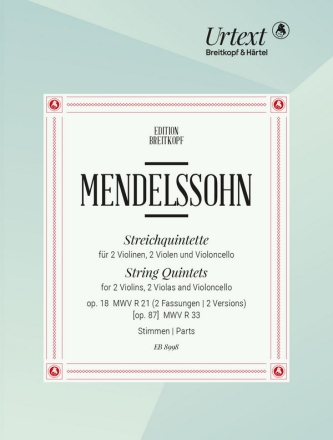 Quintette op.18 MWVR21 und op.87 MWVR33 fr 2 Violinen, 2 Violen und Violoncello Stimmensatz