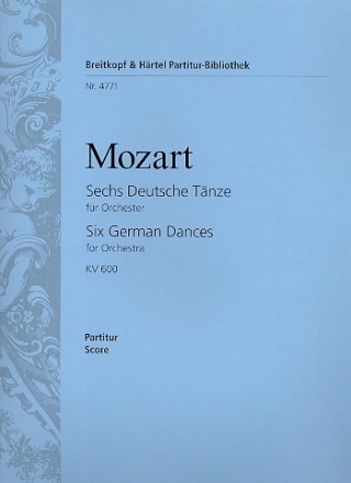 6 deutsche Tnze KV600 fr Orchester Partitur