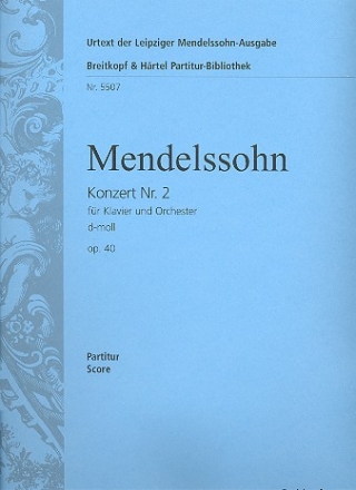 Konzert d-Moll Nr.2 op.40 fr Klavier und Orchester Partitur