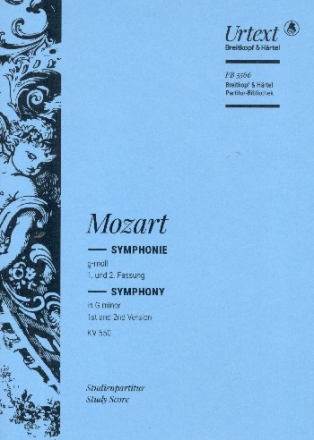 Sinfonie g-Moll KV550 (1. und 2. Fassung) fr Orchester Studienpartitur