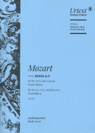 Missa c-Moll KV257 fr Soli, gem Chor und Orchester Studienpartitur