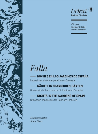 Noches en los jardines de Espana para piano y orquesta study score