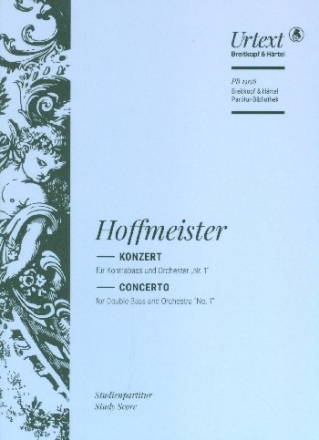 Konzert Nr.1 fr Kontrabass und Orchester (mit obligater Violine) Studienpartitur