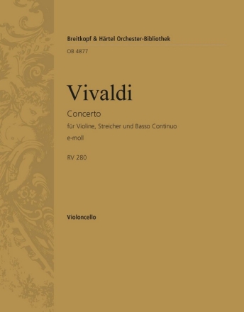 Concerto e-Moll RV275 fr Violine, Streicher und bc Violoncello