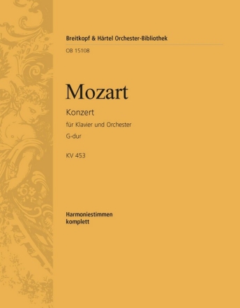 Konzert G-Dur KV453 fr Klavier und Orchester Harmonie