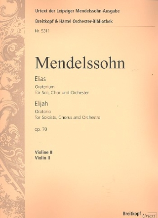 Elias op.70 fr Soli, Chor und Orchester Violine 2