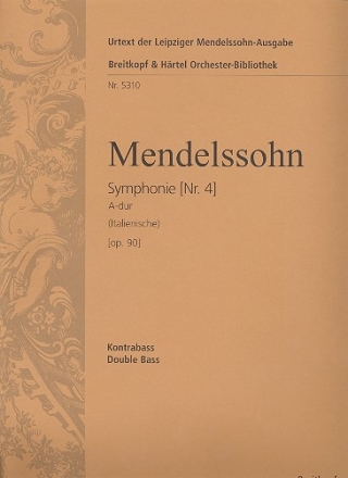 Sinfonie A-Dur Nr.4 op.90 fr Orchester Kontrabass