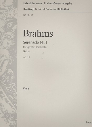 Serenade D-Dur Nr.1 op.11 fr Orchester Viola